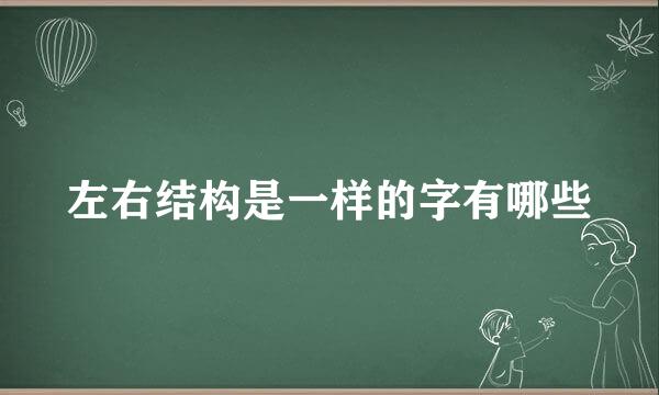 左右结构是一样的字有哪些