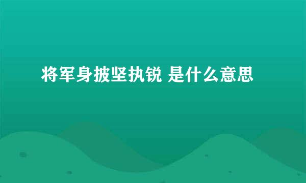 将军身披坚执锐 是什么意思