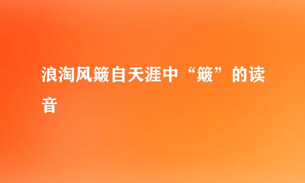 浪淘风簸自天涯中“簸”的读音