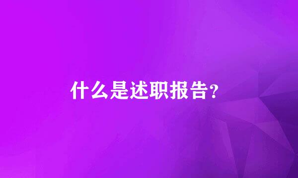 什么是述职报告？