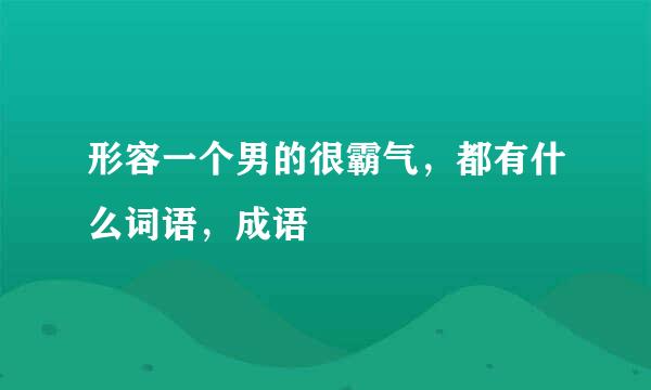 形容一个男的很霸气，都有什么词语，成语