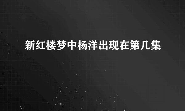 新红楼梦中杨洋出现在第几集