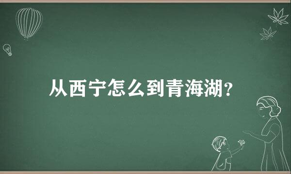 从西宁怎么到青海湖？