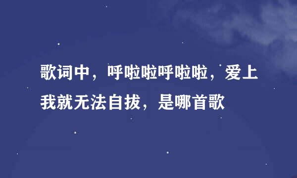 歌词中，呼啦啦呼啦啦，爱上我就无法自拔，是哪首歌