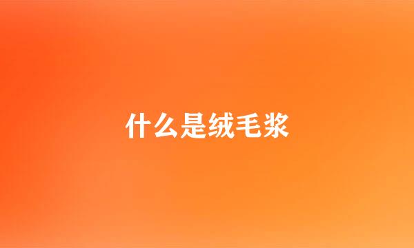 什么是绒毛浆