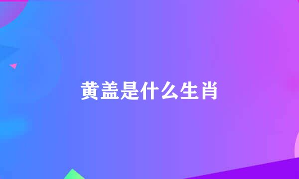 黄盖是什么生肖