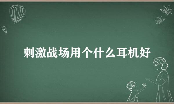 刺激战场用个什么耳机好