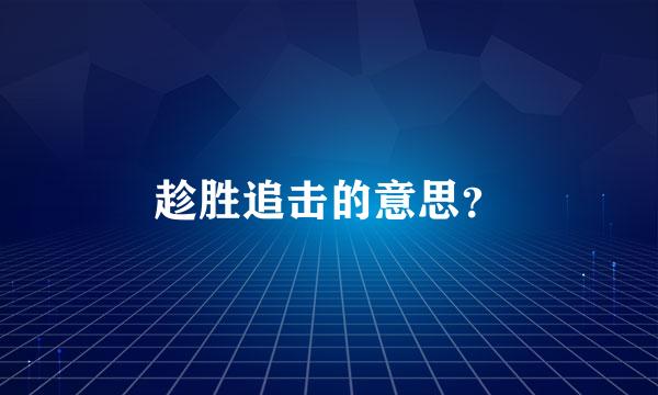 趁胜追击的意思？