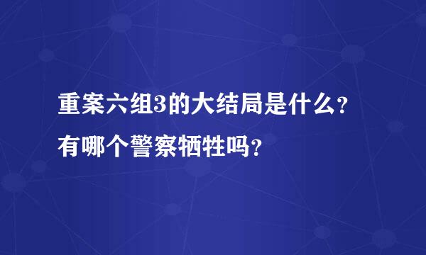 重案六组3的大结局是什么？有哪个警察牺牲吗？