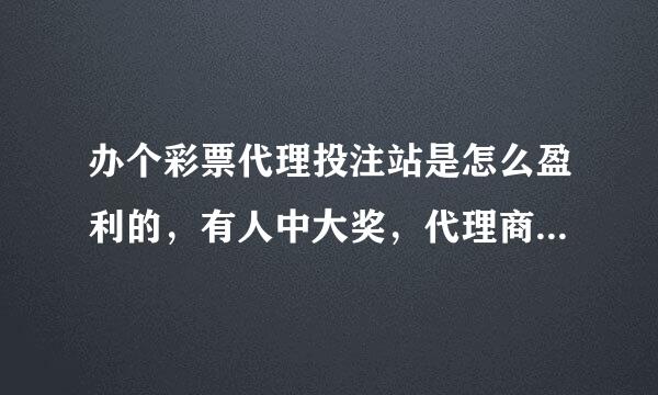 办个彩票代理投注站是怎么盈利的，有人中大奖，代理商同样获利吗？