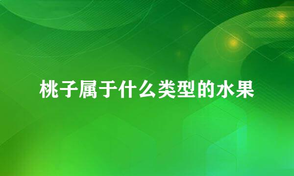 桃子属于什么类型的水果