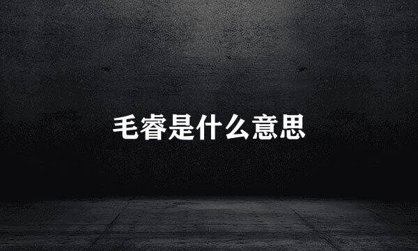 毛睿是什么意思