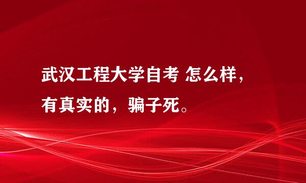 武汉工程大学自考 怎么样，有真实的，骗子死。