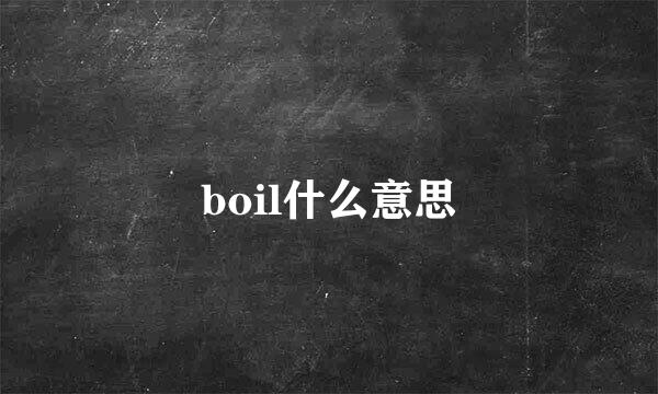 boil什么意思