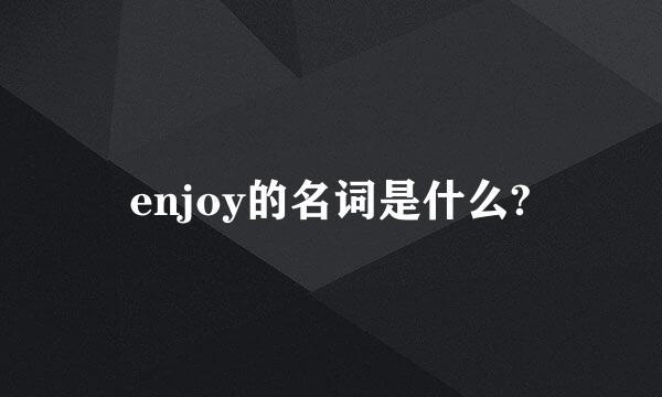 enjoy的名词是什么?