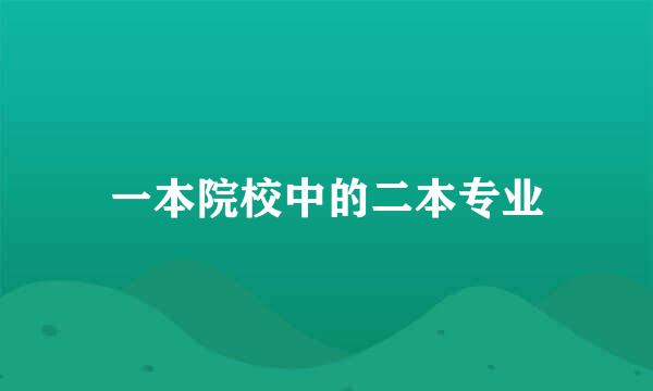 一本院校中的二本专业