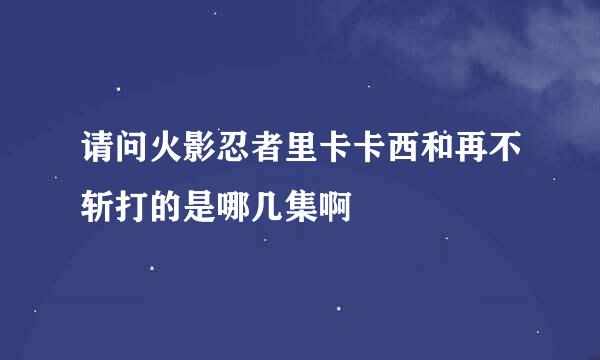 请问火影忍者里卡卡西和再不斩打的是哪几集啊