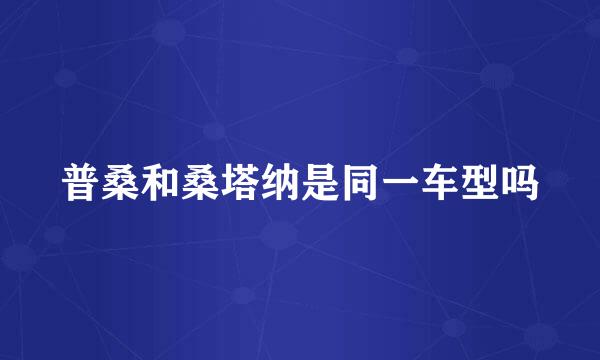 普桑和桑塔纳是同一车型吗