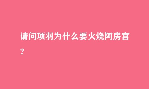 请问项羽为什么要火烧阿房宫？