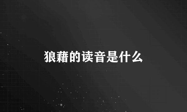 狼藉的读音是什么