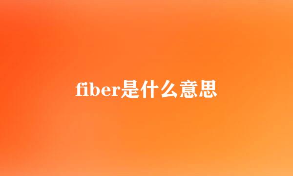 fiber是什么意思