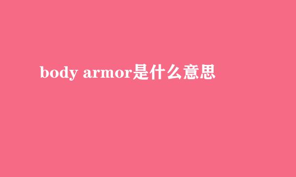 body armor是什么意思