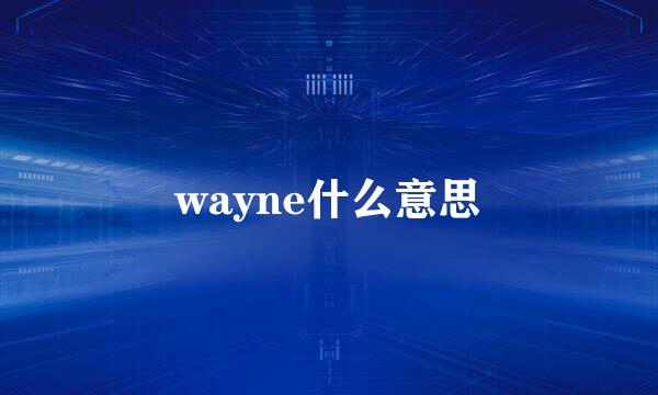 wayne什么意思