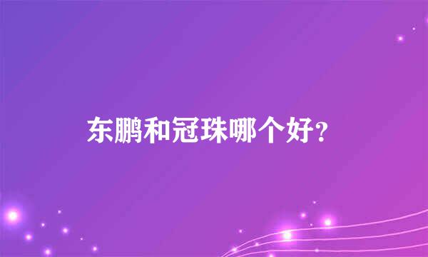 东鹏和冠珠哪个好？