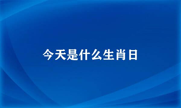 今天是什么生肖日