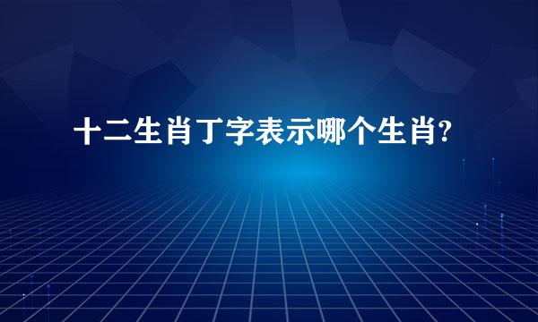 十二生肖丁字表示哪个生肖?