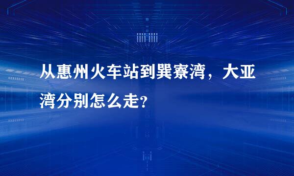 从惠州火车站到巽寮湾，大亚湾分别怎么走？