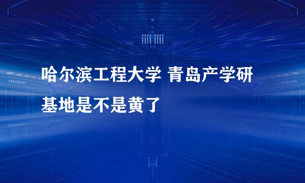 哈尔滨工程大学 青岛产学研基地是不是黄了