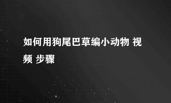 如何用狗尾巴草编小动物 视频 步骤