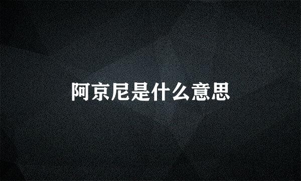 阿京尼是什么意思