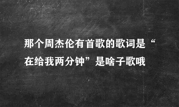 那个周杰伦有首歌的歌词是“在给我两分钟”是啥子歌哦