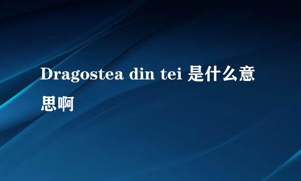 Dragostea din tei 是什么意思啊