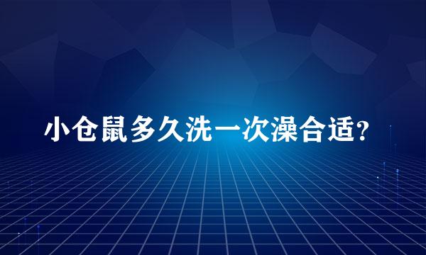 小仓鼠多久洗一次澡合适？