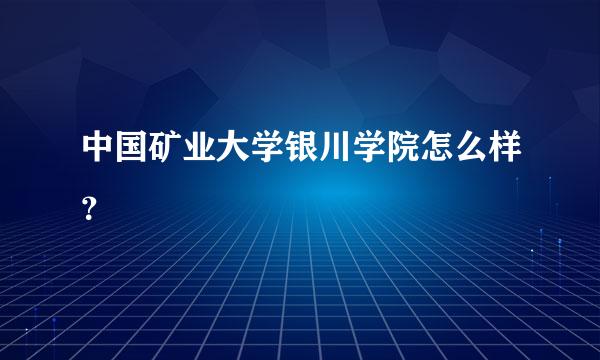 中国矿业大学银川学院怎么样？