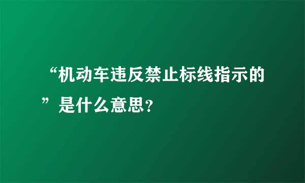 “机动车违反禁止标线指示的”是什么意思？