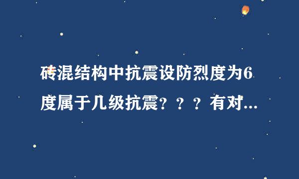 砖混结构中抗震设防烈度为6度属于几级抗震？？？有对应的查询表吗？