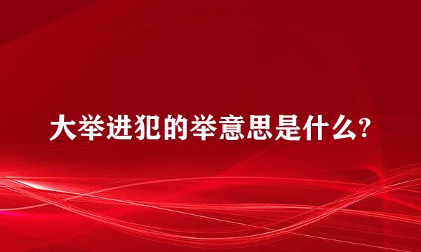 大举进犯的举意思是什么?