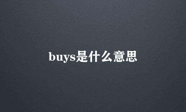 buys是什么意思