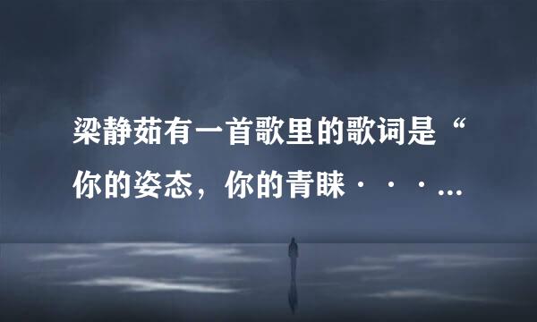 梁静茹有一首歌里的歌词是“你的姿态，你的青睐······”这首歌叫什么名字？