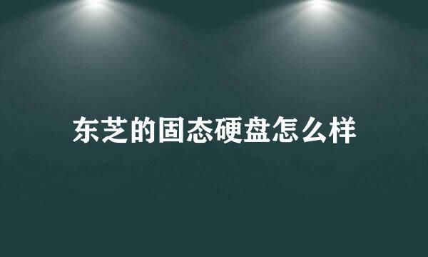 东芝的固态硬盘怎么样