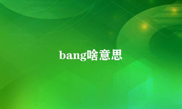 bang啥意思