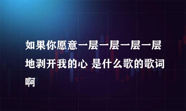 如果你愿意一层一层一层一层地剥开我的心 是什么歌的歌词啊