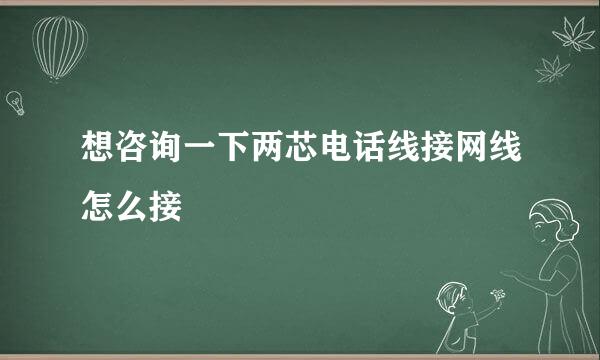 想咨询一下两芯电话线接网线怎么接