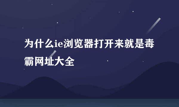 为什么ie浏览器打开来就是毒霸网址大全