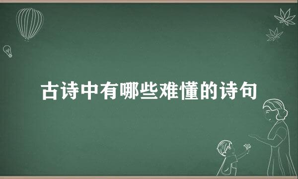 古诗中有哪些难懂的诗句