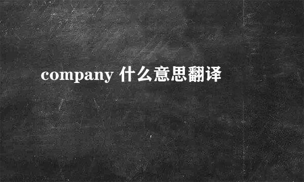 company 什么意思翻译